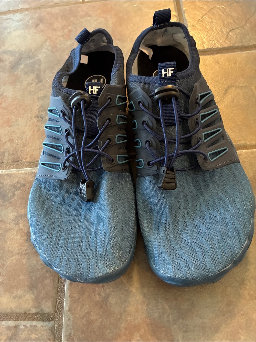 HF Men's Athletic Slip-On Toe Shoes in Navy